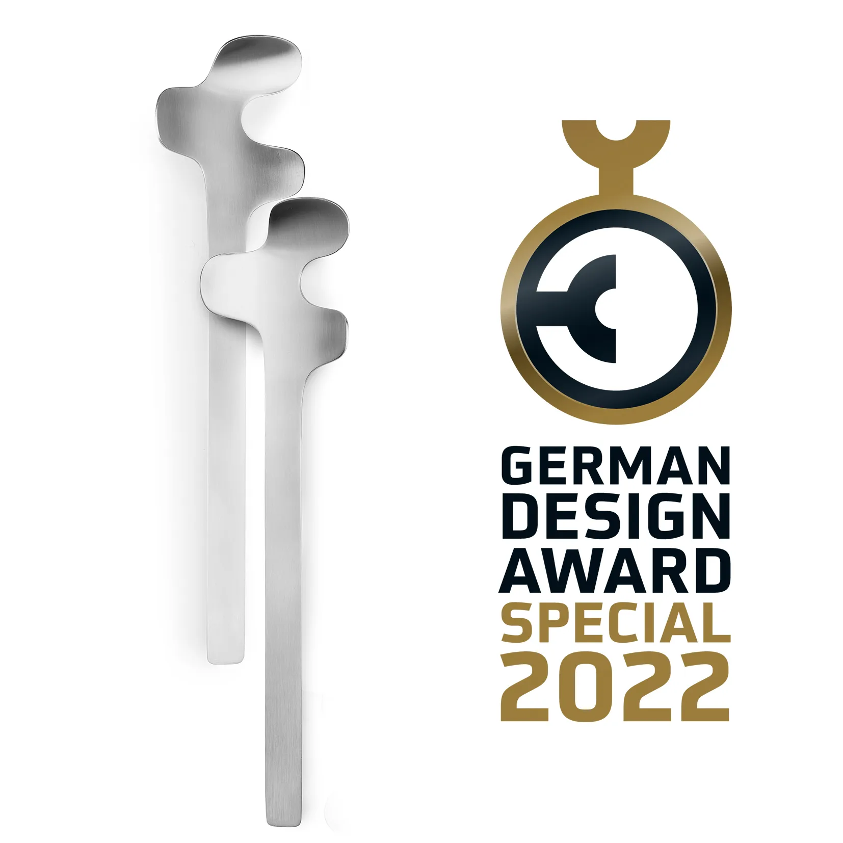 Sztućce do sałatek Leaf, Brushed Steel Born In Sweden