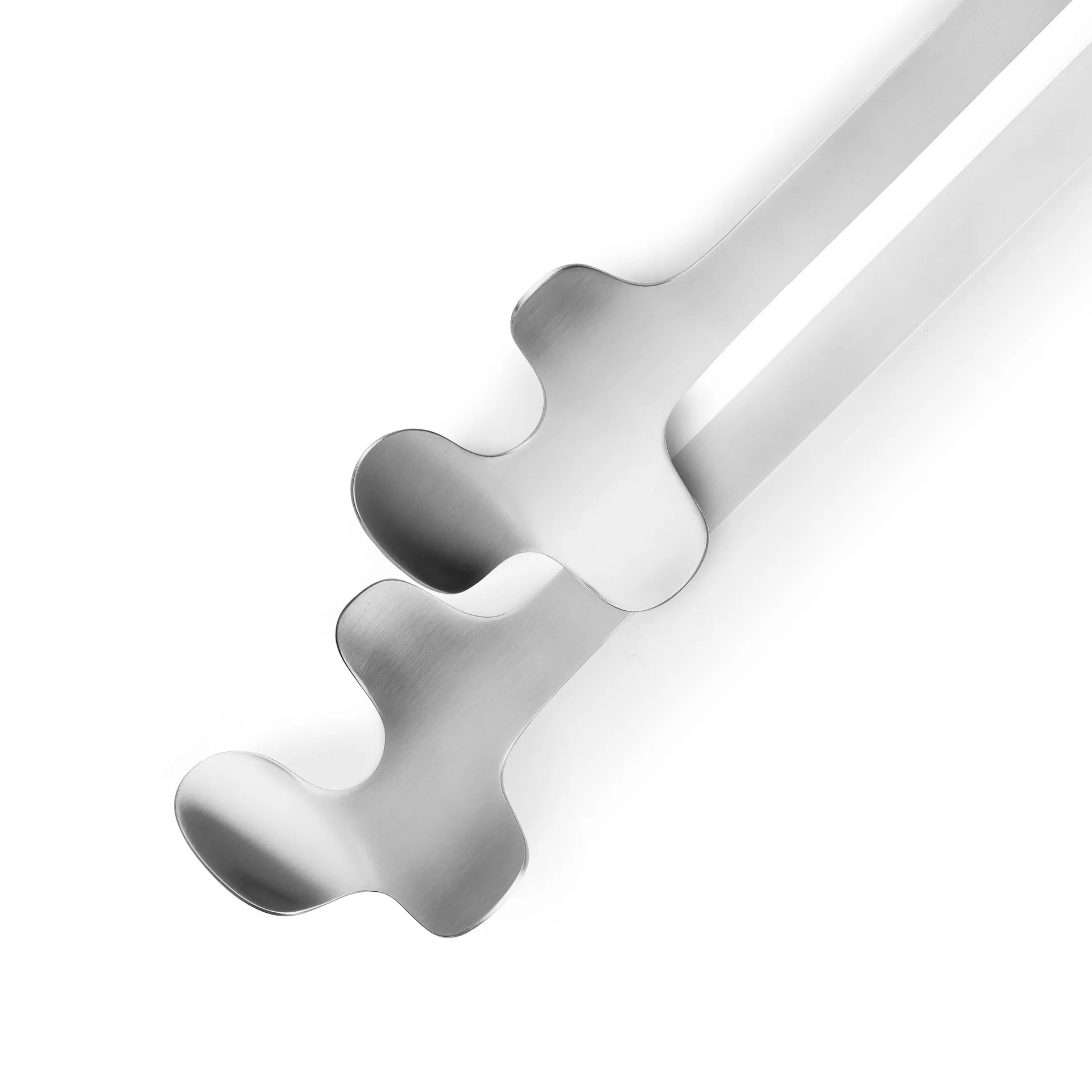 Sztućce do sałatek Leaf, Brushed Steel Born In Sweden