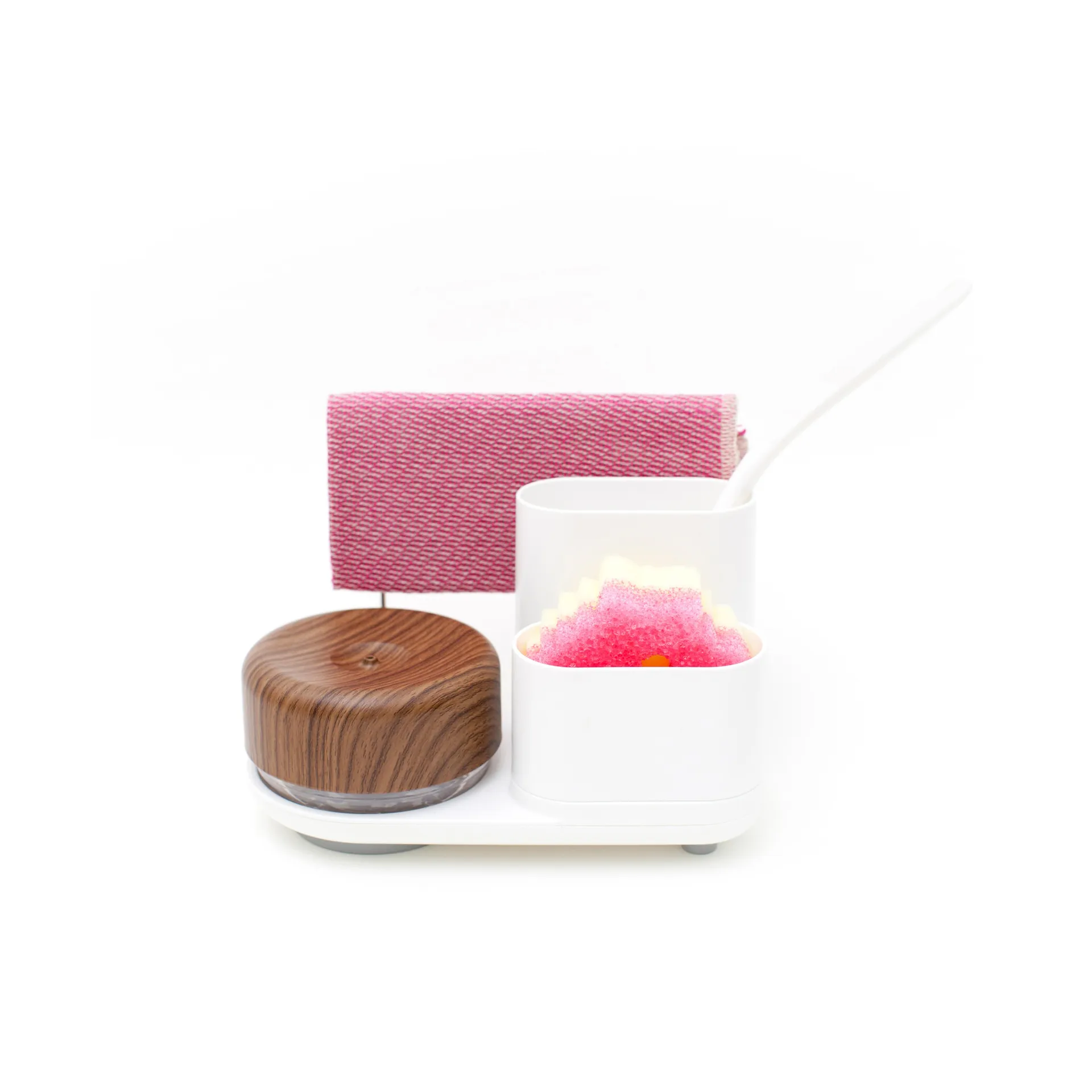 Dozownik do płynu do naczyń z miejscem do przechowywania Do-Dish Caddy PLUS, Ciemne drewno Bosign