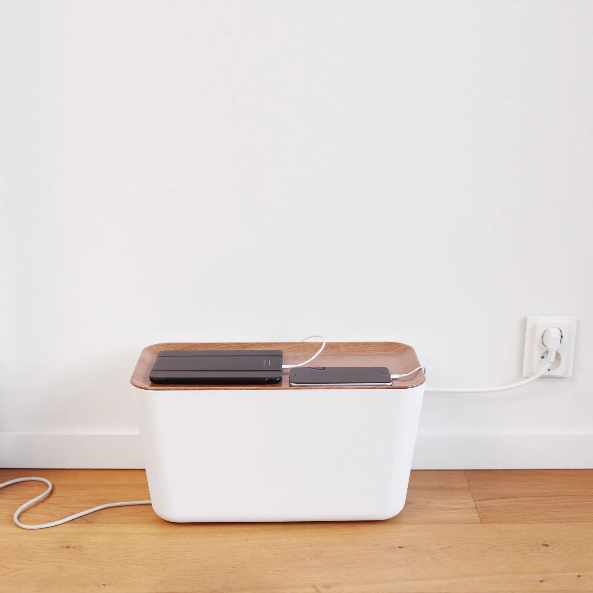 Organizator kabli XXL, Drewno-białe Bosign