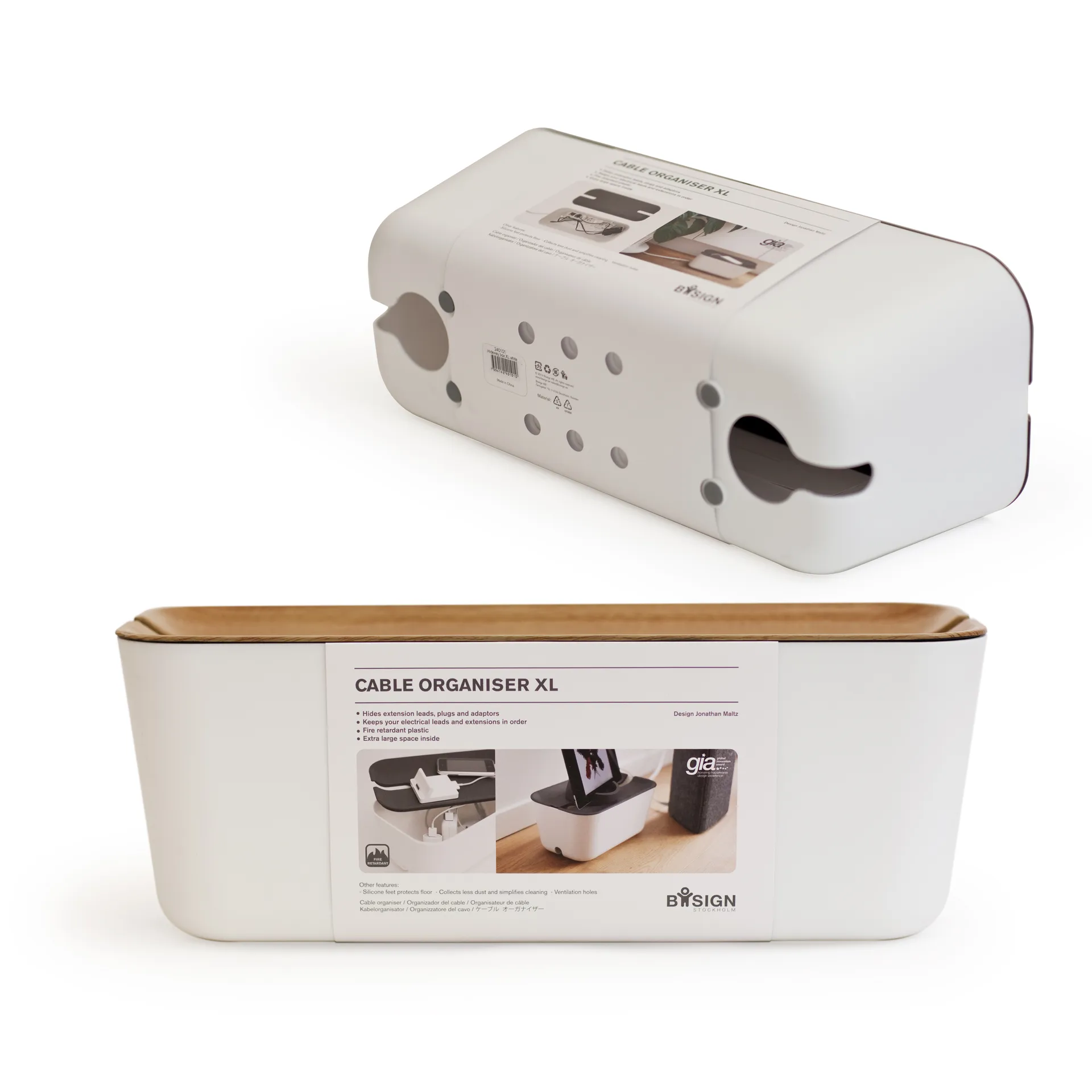 Organizer na kable Hideaway XL, imitacja drewna Bosign