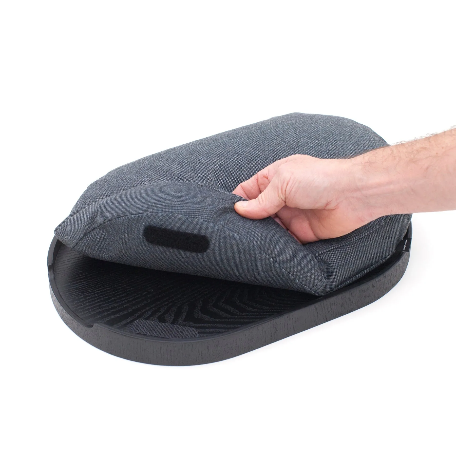 Podkładka na kolana CurveLine™ anti-slip 39×26 cm, Czarny wiklina-szary Bosign