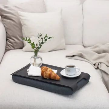 Podkładka na kolana Laptray anti-slip 43×23 cm - Czarny wiklina-szary - Bosign