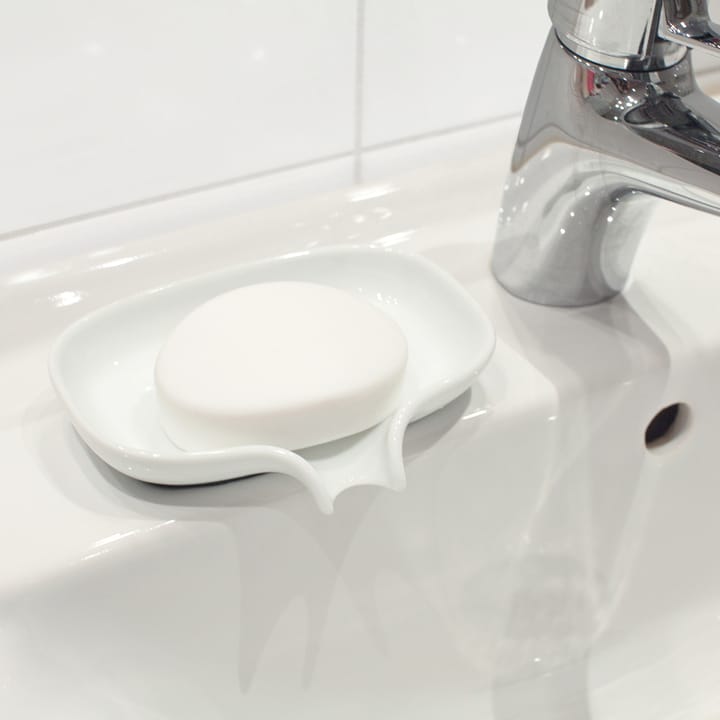 Porcelanowa mydelniczka z odpływem, Biała Bosign