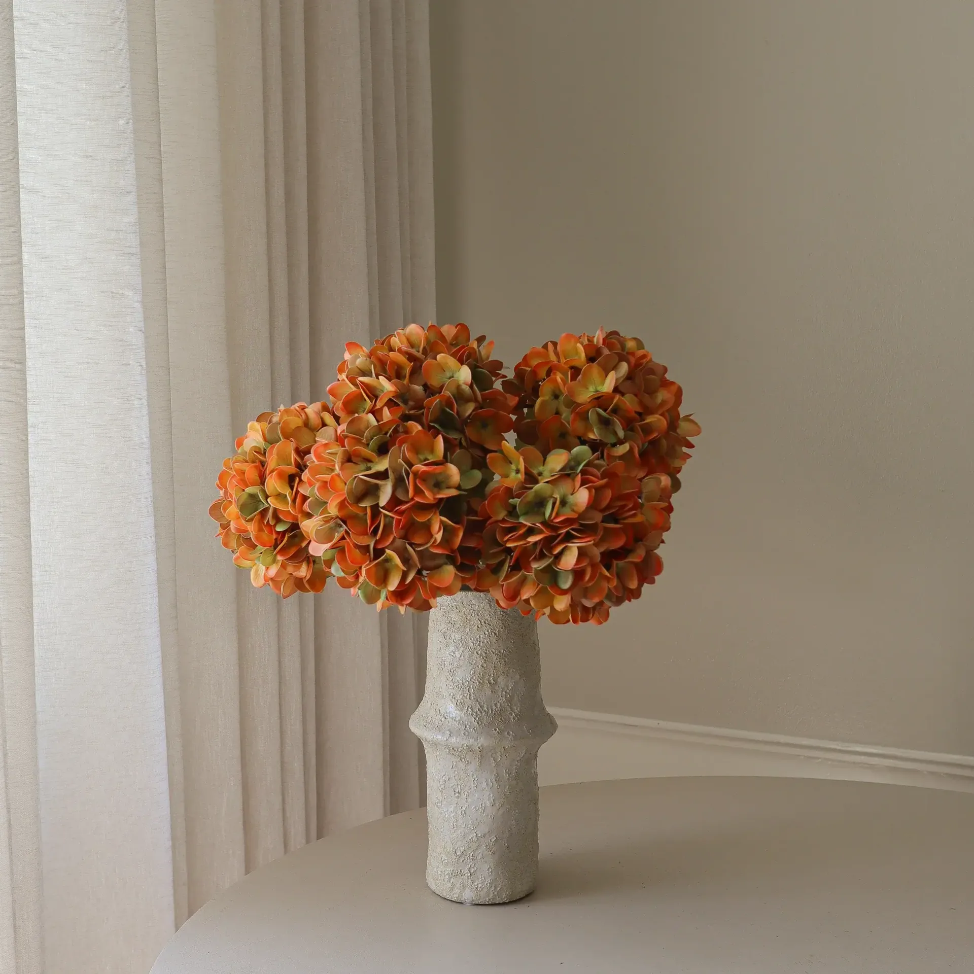 Bukiet sztucznych hortensji, Orange, 60 cm, 6 szt. Botané