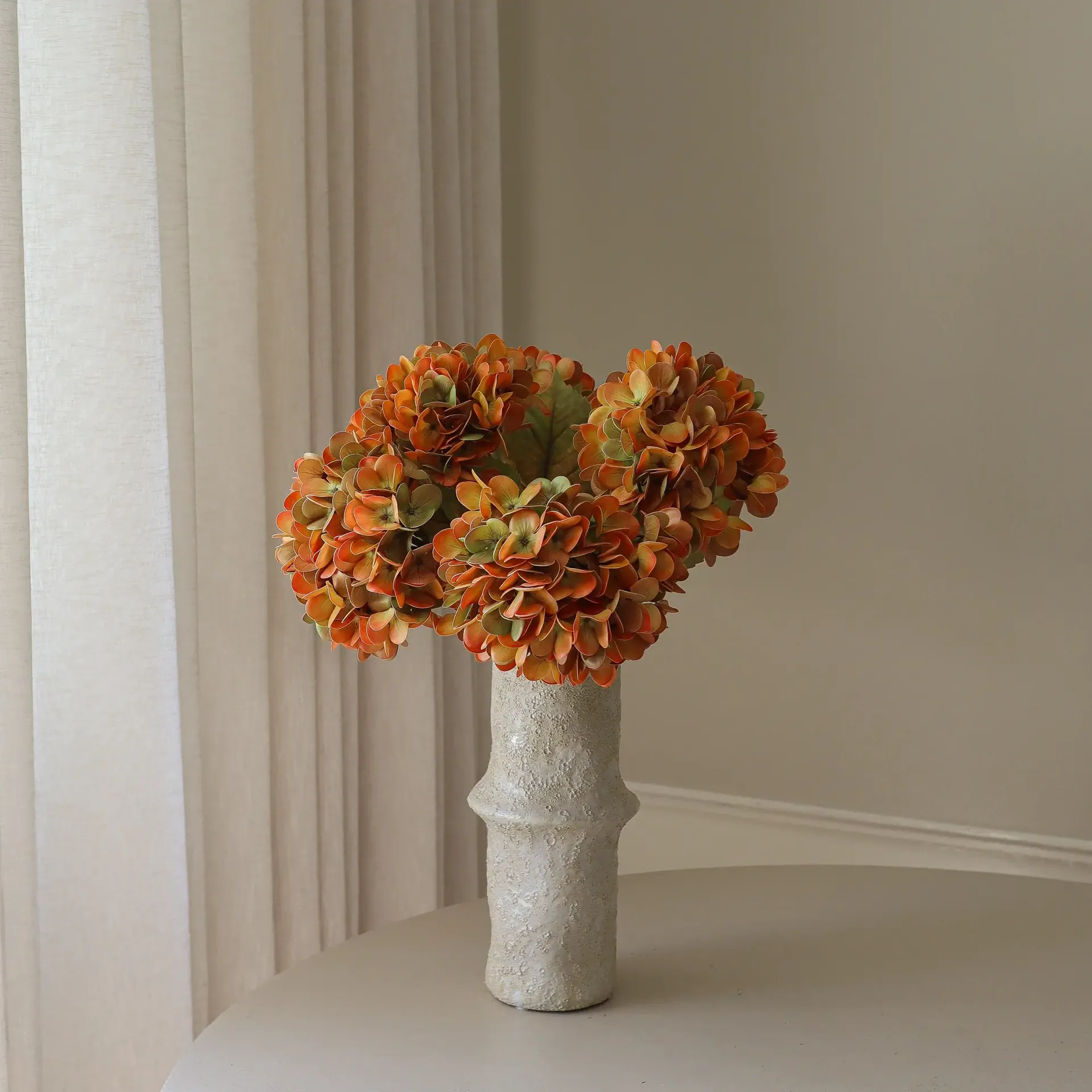 Bukiet sztucznych hortensji, Orange, 60 cm, 6 szt. Botané