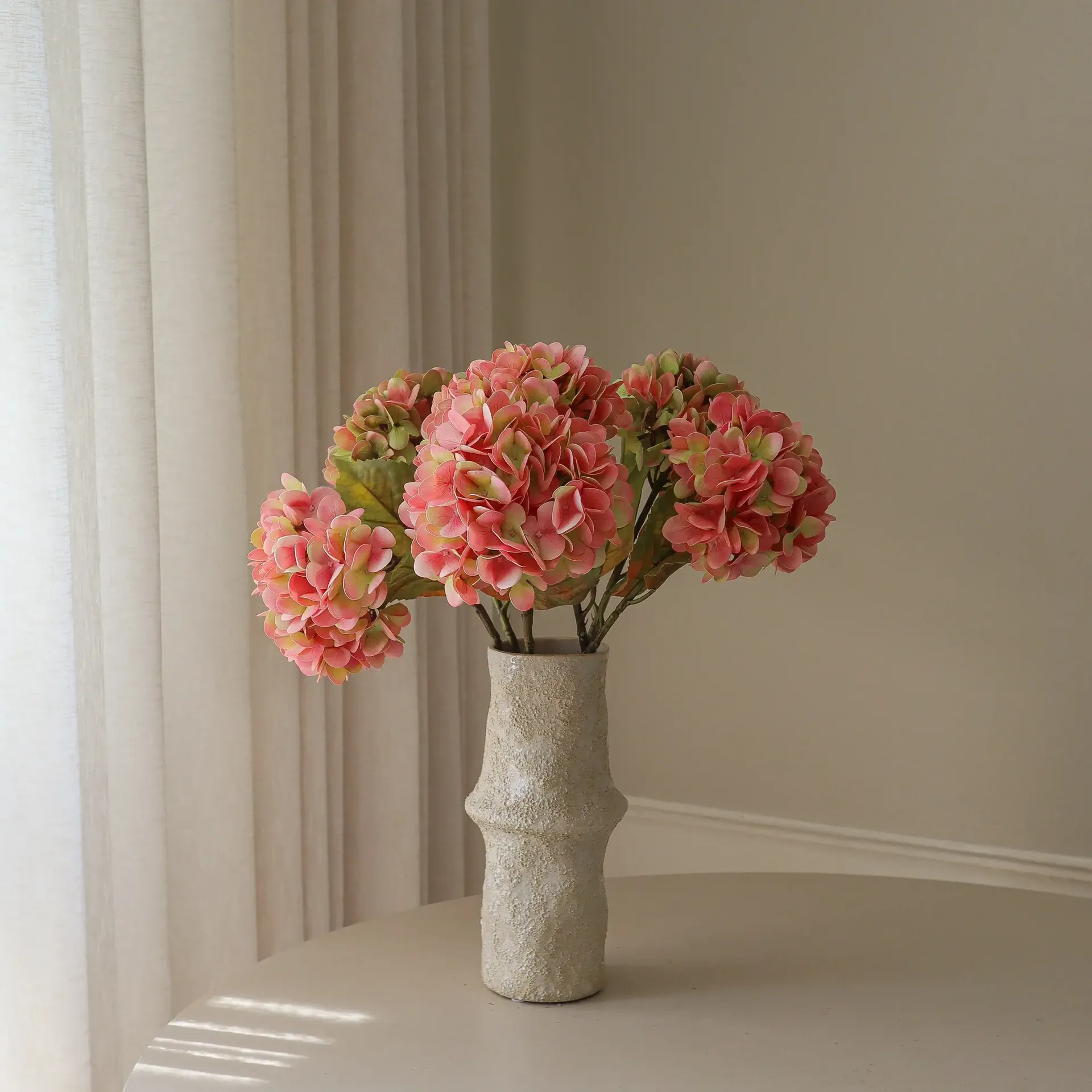Bukiet sztucznych hortensji, Soft pink, 60 cm, 5 szt. Botané