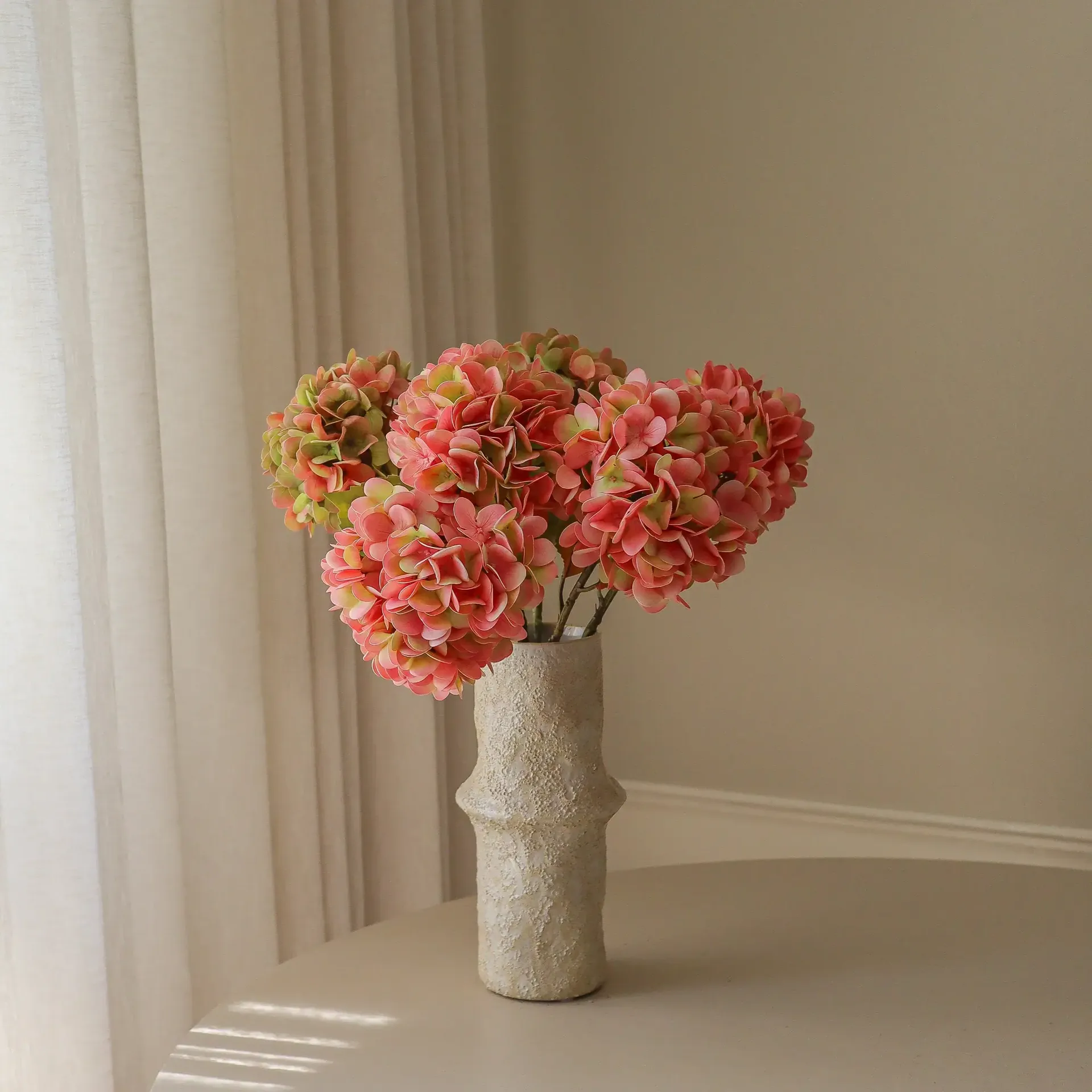 Bukiet sztucznych hortensji, Soft pink, 60 cm, 5 szt. Botané