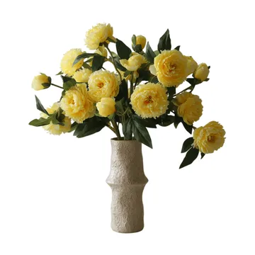 Bukiet sztucznych piwonii - Large, żółty, 7 szt. - Botané