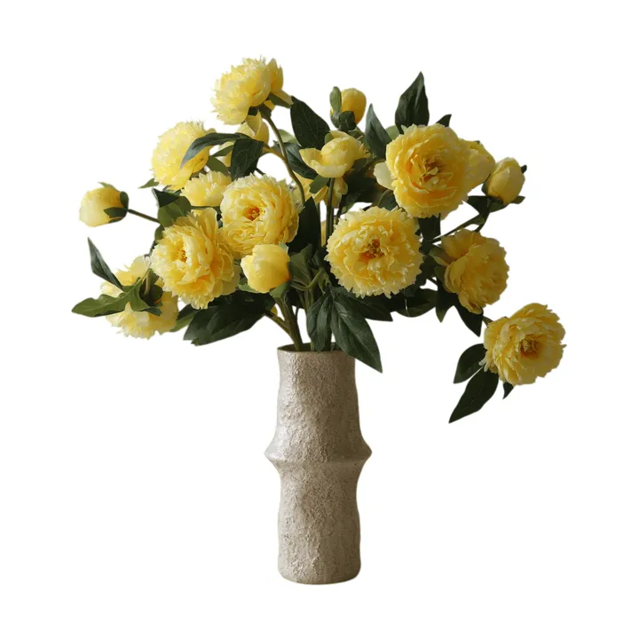 Bukiet sztucznych piwonii - Large, żółty, 7 szt. - Botané