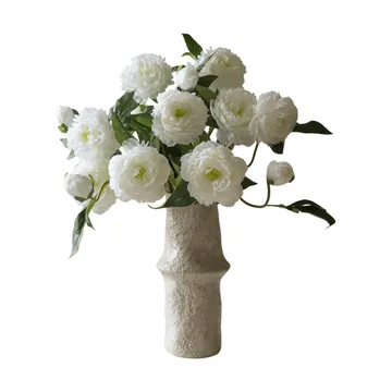 Bukiet sztucznych piwonii - Medium, biały, 5 szt. - Botané