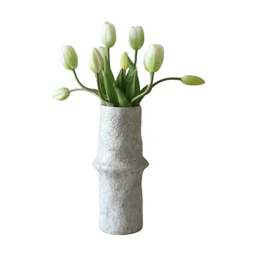 Bukiet sztucznych tulipanów - Biały, 10 szt. - Botané