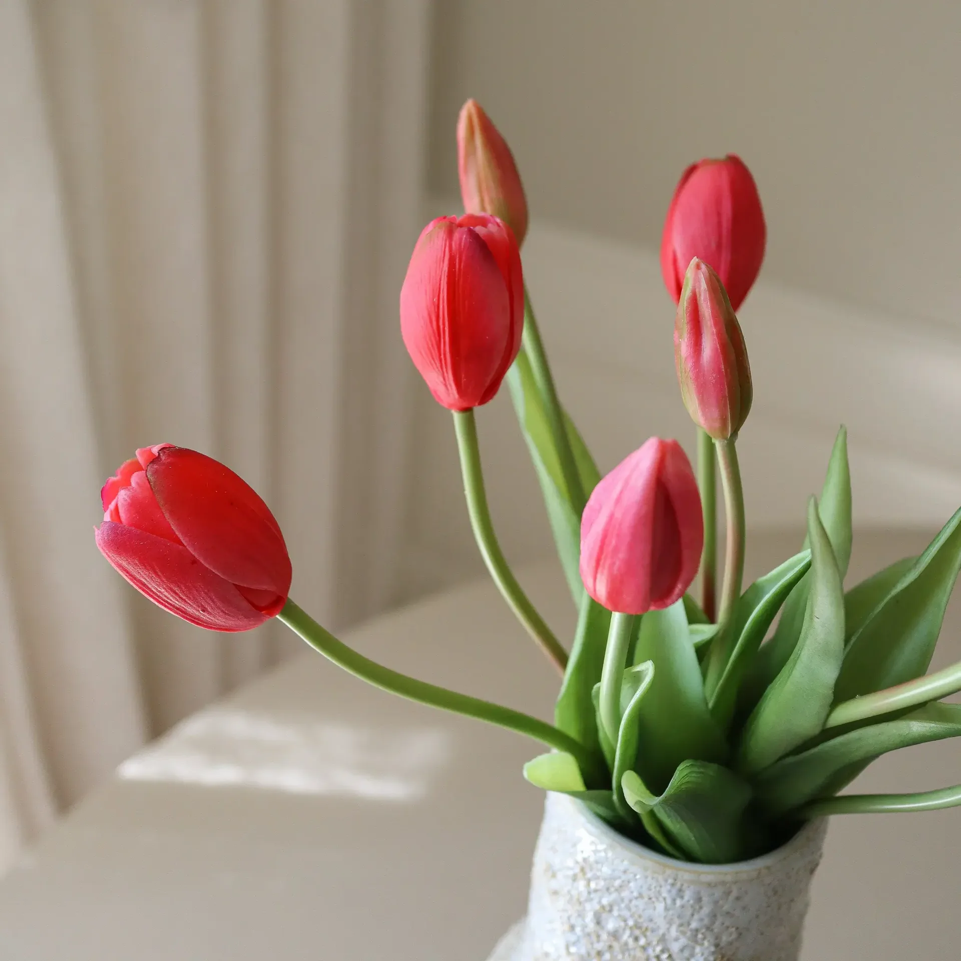 Bukiet sztucznych tulipanów, Light red, 5 szt. Botané