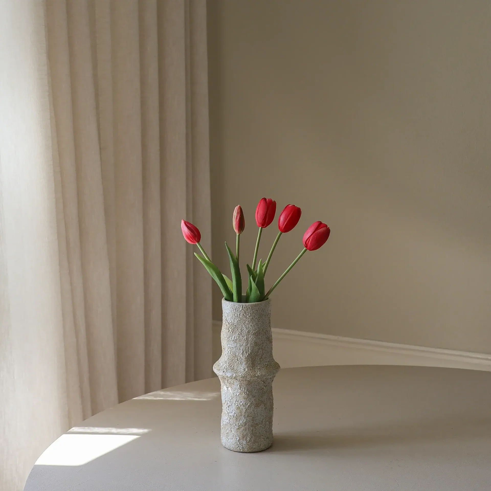 Bukiet sztucznych tulipanów, Light red, 5 szt. Botané
