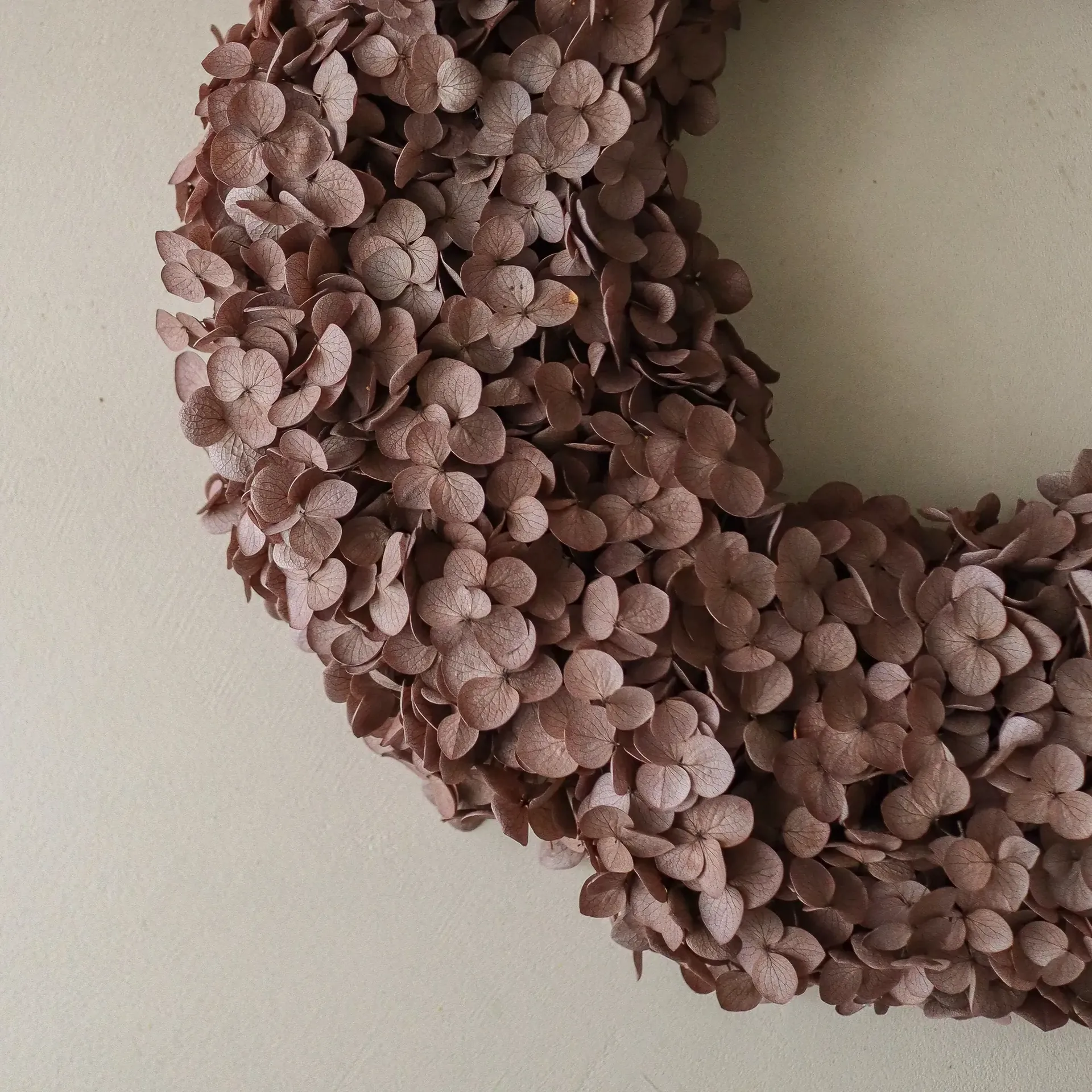 Hortensia Wreath wianek kwiatowy, Brown, 40 cm Botané