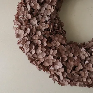 Hortensia Wreath wianek kwiatowy - Brown, 40 cm - Botané