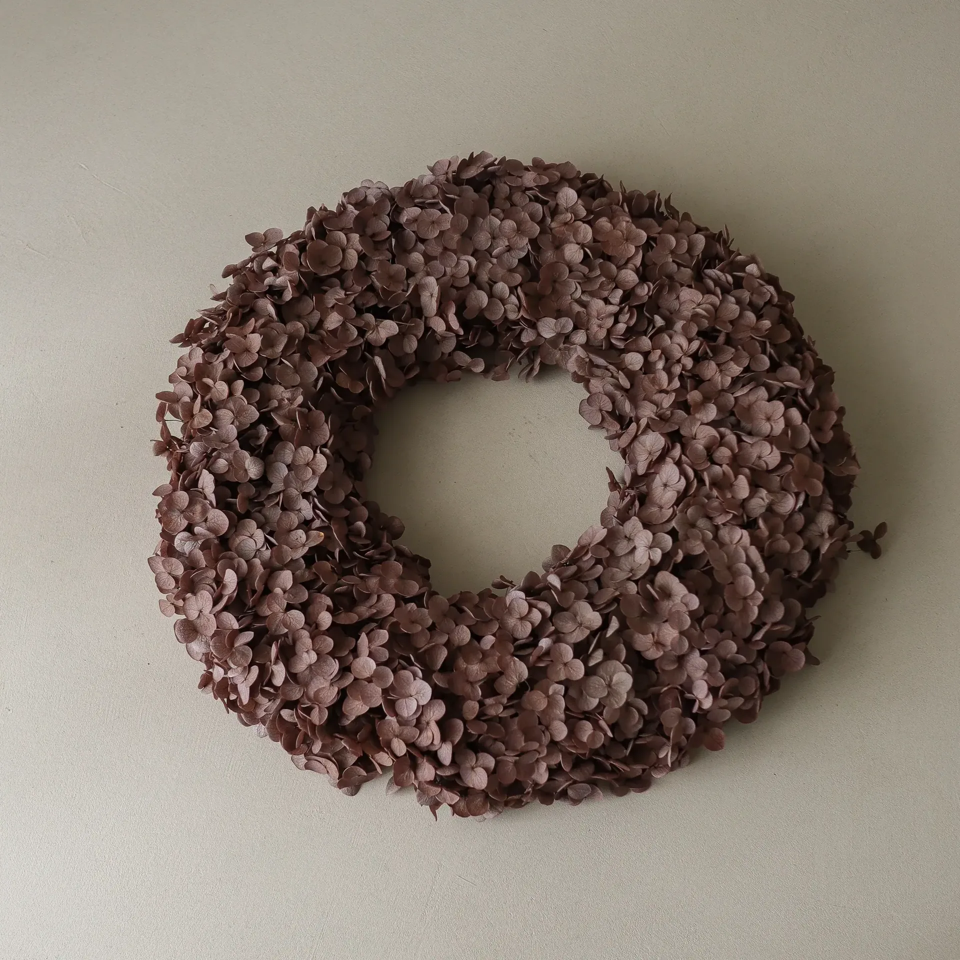 Hortensia Wreath wianek kwiatowy, Brown, 40 cm Botané