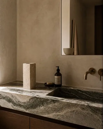 Marmurowy wazon Limestone Edge - Medium, 30 cm - Botané