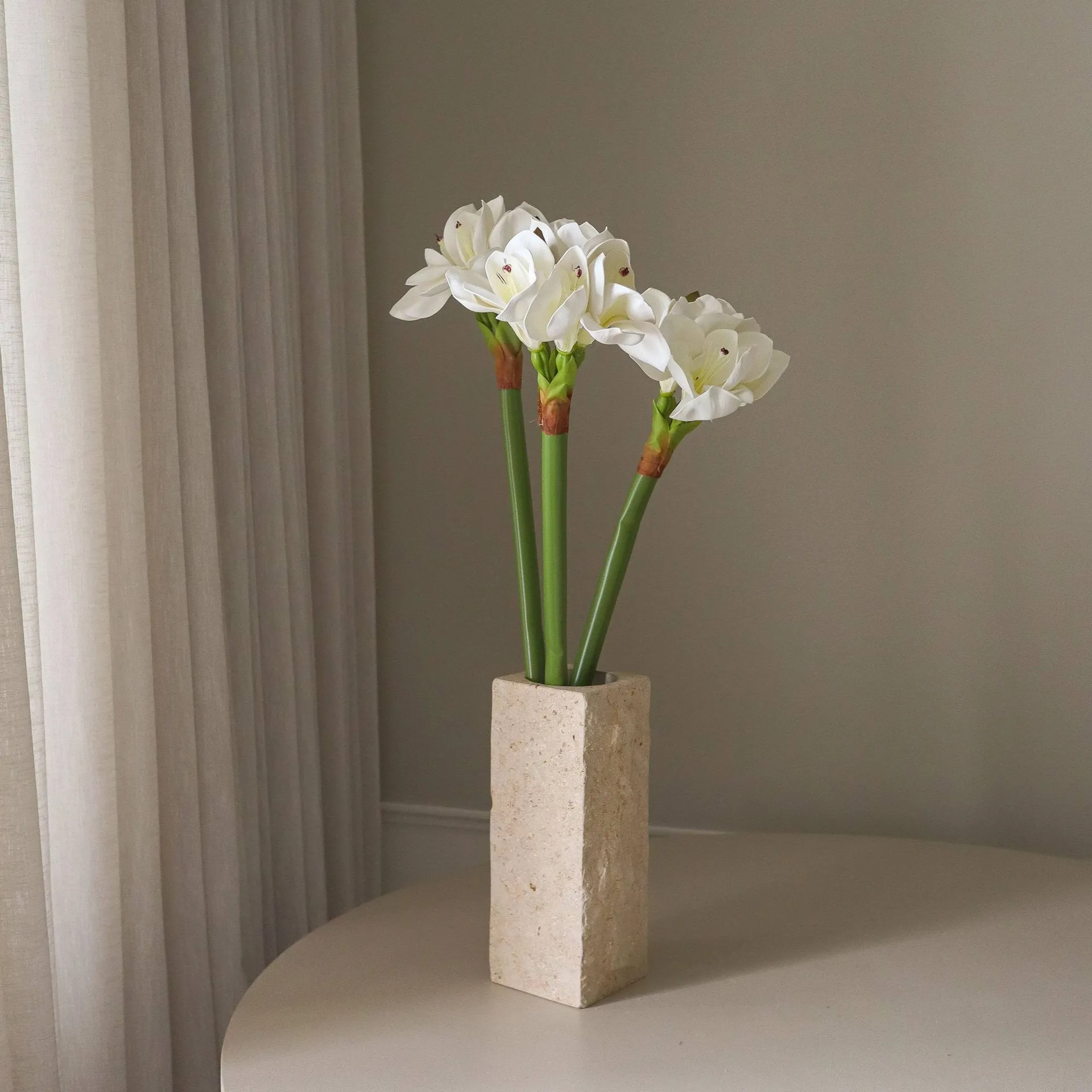 Sztuczny bukiet Amarylis, Biały, 73 cm Botané