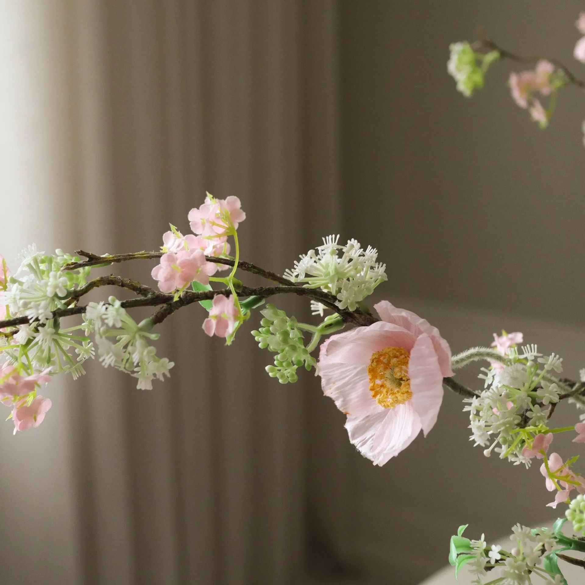 Sztuczny bukiet Blossom Veil, Mak, śnieżnobiały Botané