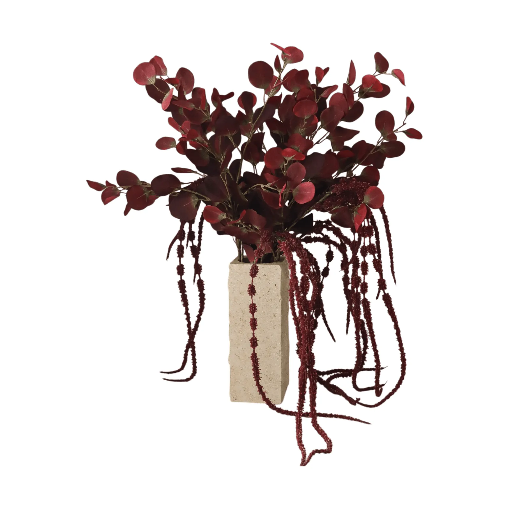 Sztuczny bukiet Burgundy Veil, Eukaliptus, amarantus, 84 cm Botané