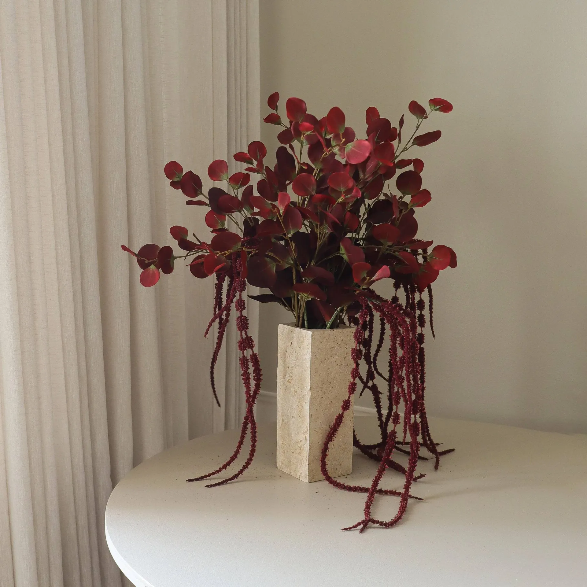 Sztuczny bukiet Burgundy Veil, Eukaliptus, amarantus, 84 cm Botané