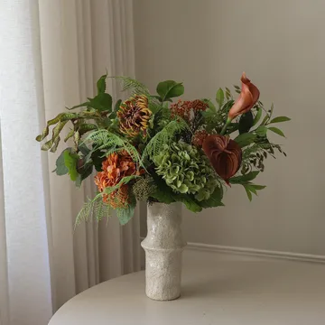 Sztuczny bukiet Cedar Grove - Hortensja–dalia półkaktusowa–kalia, 90 cm, 14 szt. - Botané