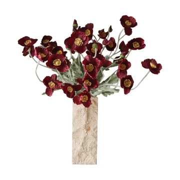 Sztuczny bukiet maków - Burgundy, 56 cm, 10 szt. - Botané