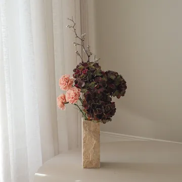 Sztuczny bukiet Moody Blush - Hortensja, goździk, gałązka, 97 cm - Botané