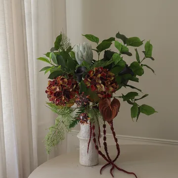 Sztuczny bukiet Noir Botanica - Hortensja–kalia–anturium 112 cm, 15 szt. - Botané