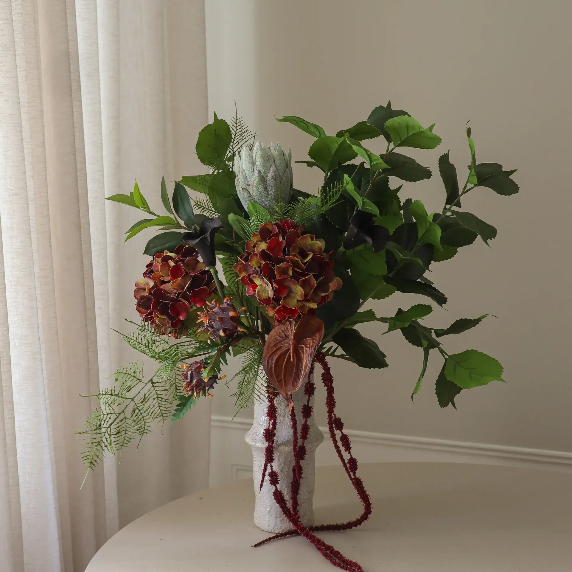 Sztuczny bukiet Noir Botanica, Hortensja–kalia–anturium 112 cm, 15 szt. Botané
