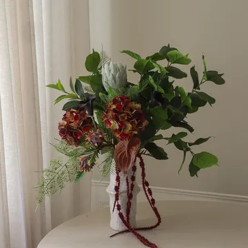 Sztuczny bukiet Noir Botanica - Hortensja–kalia–anturium 112 cm, 15 szt. - Botané