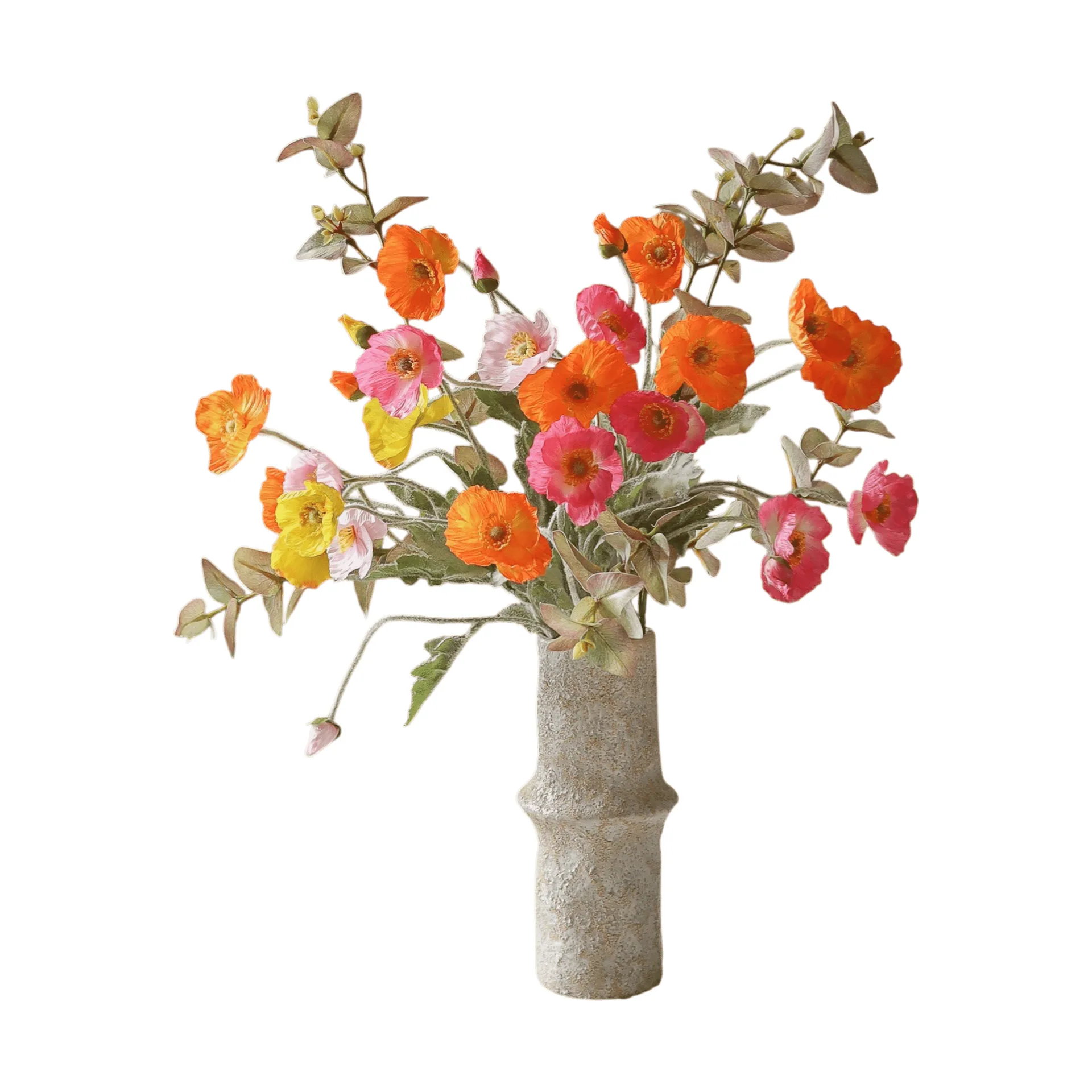 Sztuczny bukiet Poppy Spritz, Mak-eukaliptus, 10 szt. Botané