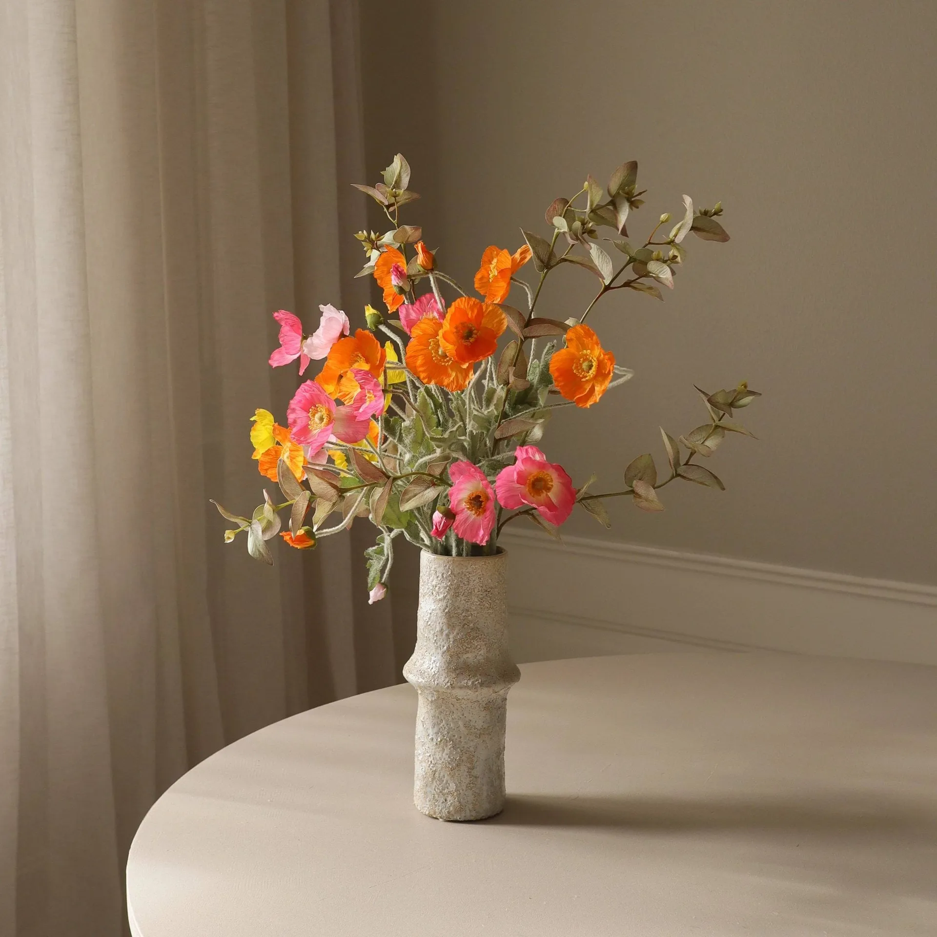 Sztuczny bukiet Poppy Spritz, Mak-eukaliptus, 10 szt. Botané