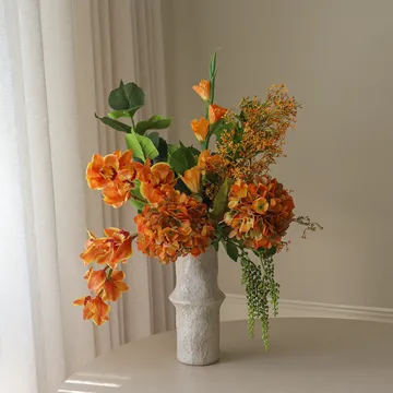 Sztuczny bukiet The Orangery - Storczyk cymbidium-mieczyk-hortensja, 85 cm, 10 szt. - Botané