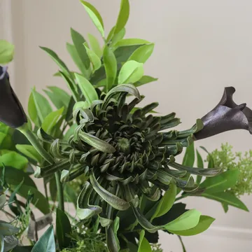 Sztuczny bukiet Verdant Noir - Kalia–chryzantema igiełkowa–słonecznik jesienny, 92 cm, 13 szt. - Botané