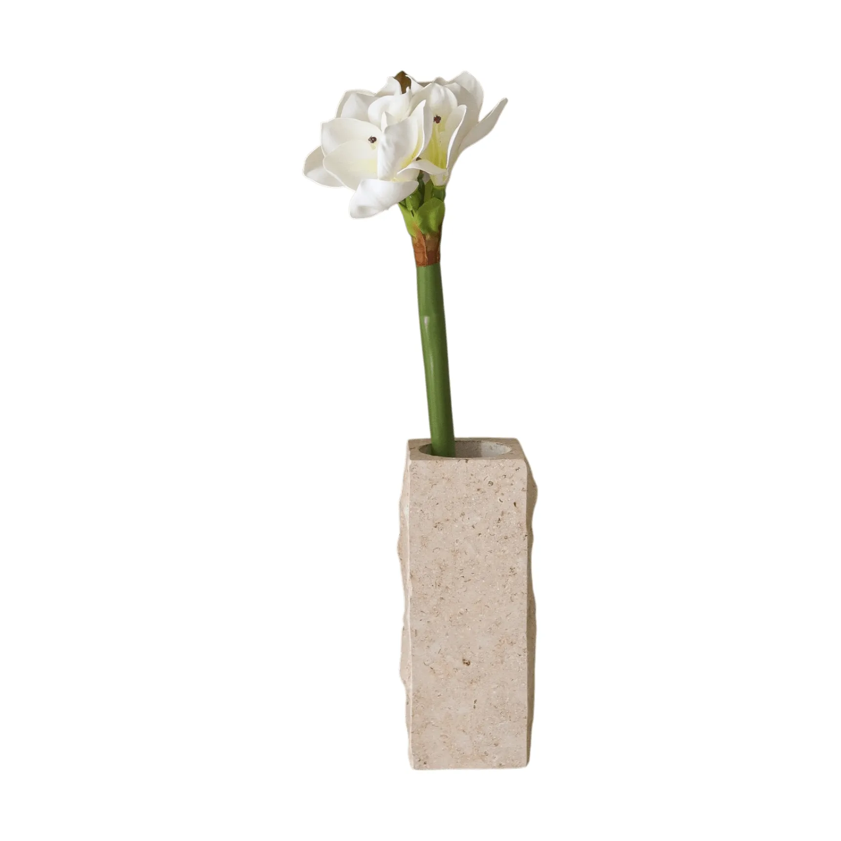 Sztuczny kwiat Amarylis, Biały, 73 cm Botané