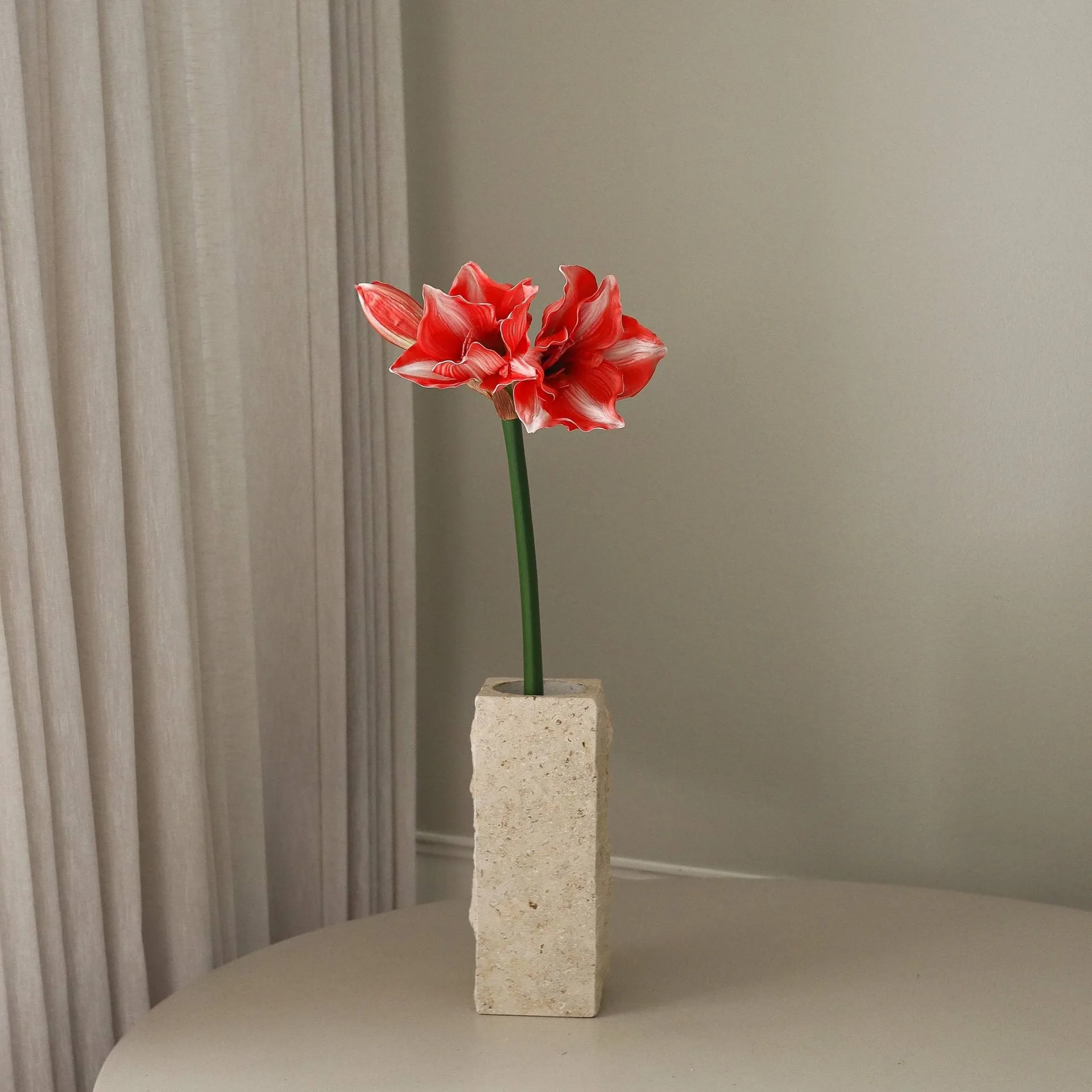 Sztuczny kwiat Amarylis, Ciemnoczerwony, 72 cm Botané