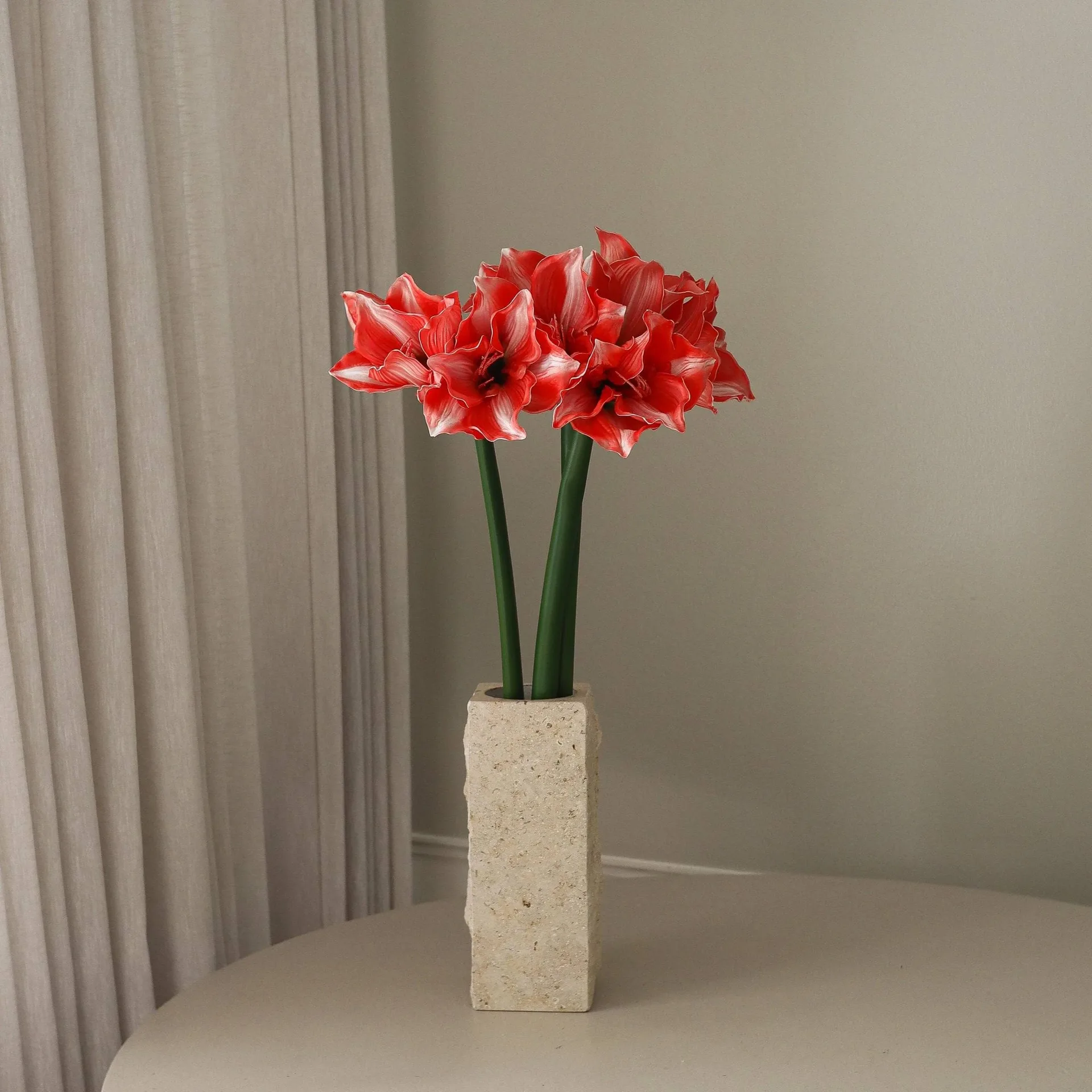 Sztuczny kwiat Amarylis, Ciemnoczerwony, 72 cm Botané