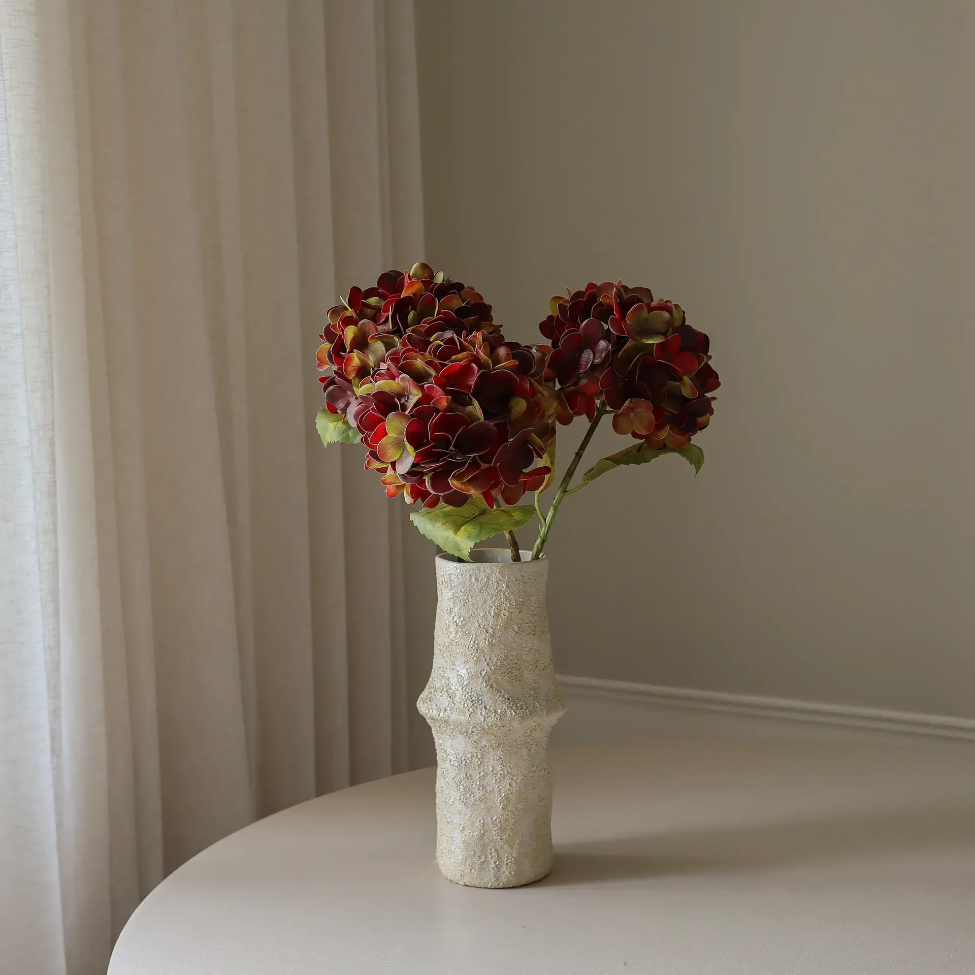 Sztuczny kwiat hortensji, Deep burgundy, 60 cm, 1 szt. Botané