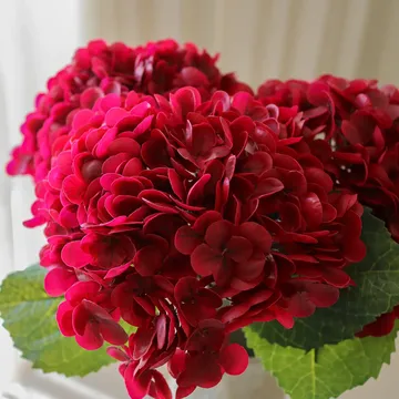 Sztuczny kwiat hortensji - Red, 51 cm, 1 szt. - Botané