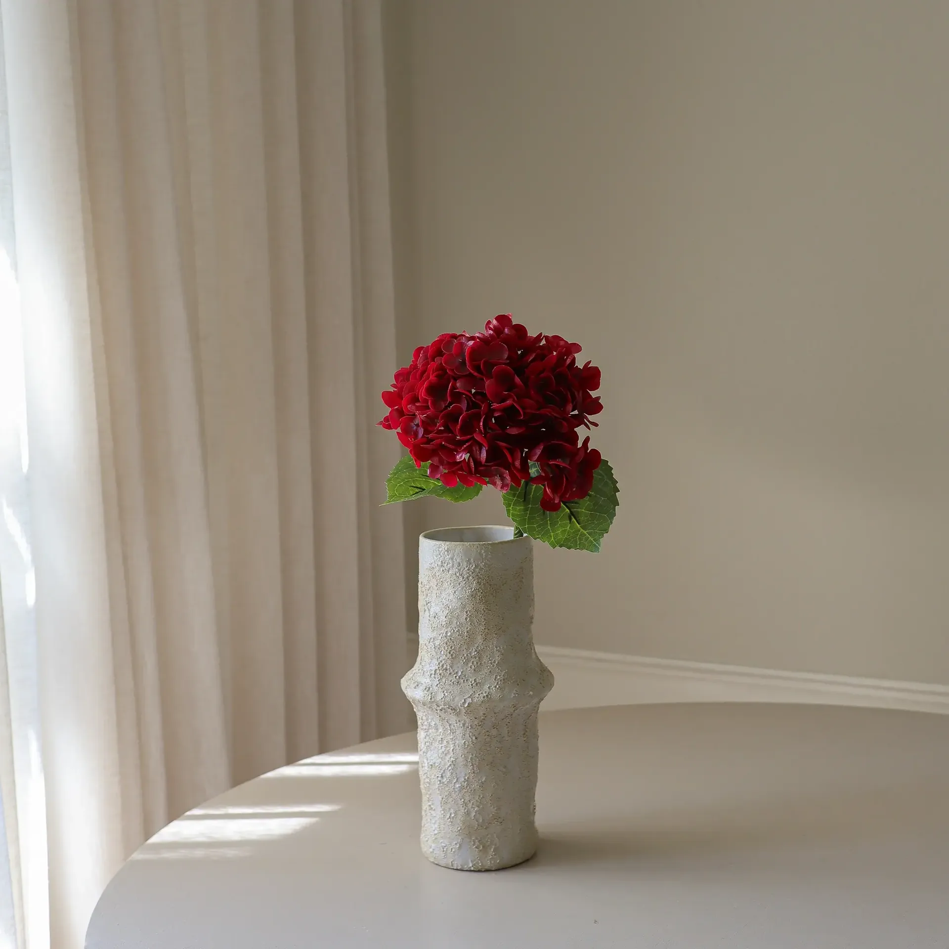 Sztuczny kwiat hortensji, Red, 51 cm, 1 szt. Botané