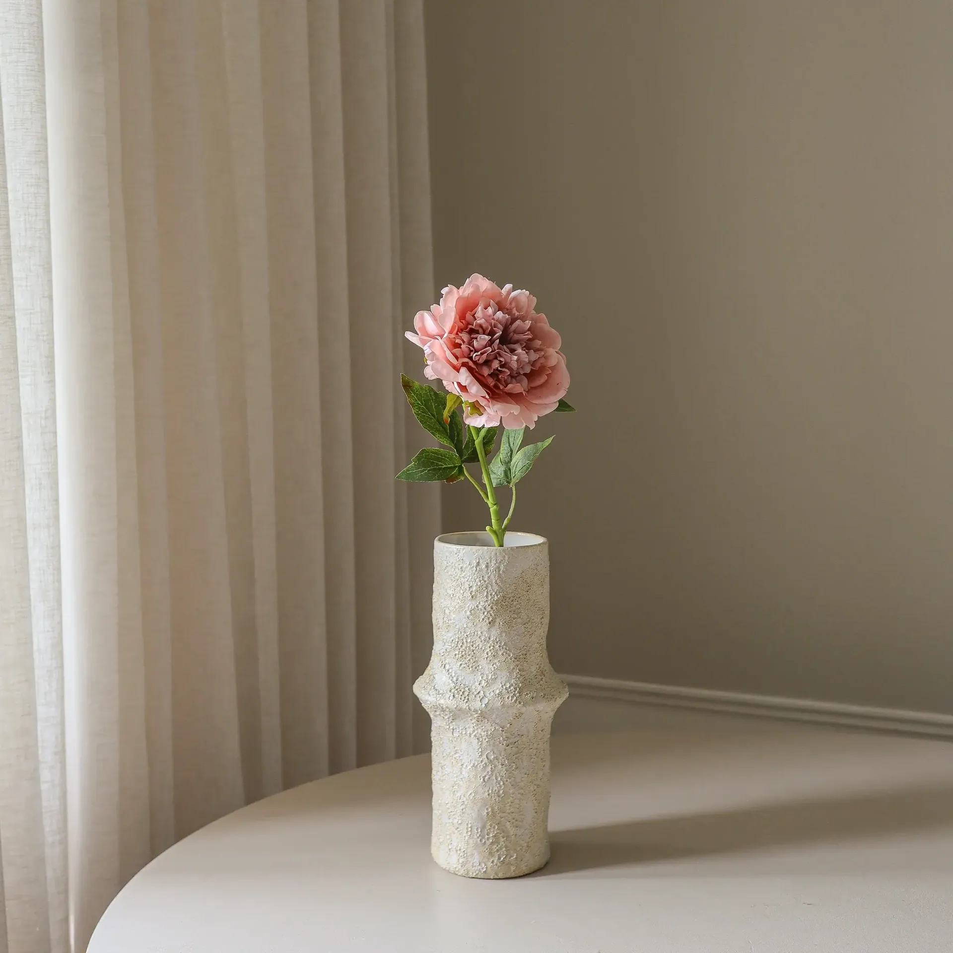 Sztuczny kwiat piwonii, Dusty pink, 56 cm, 1 szt. Botané