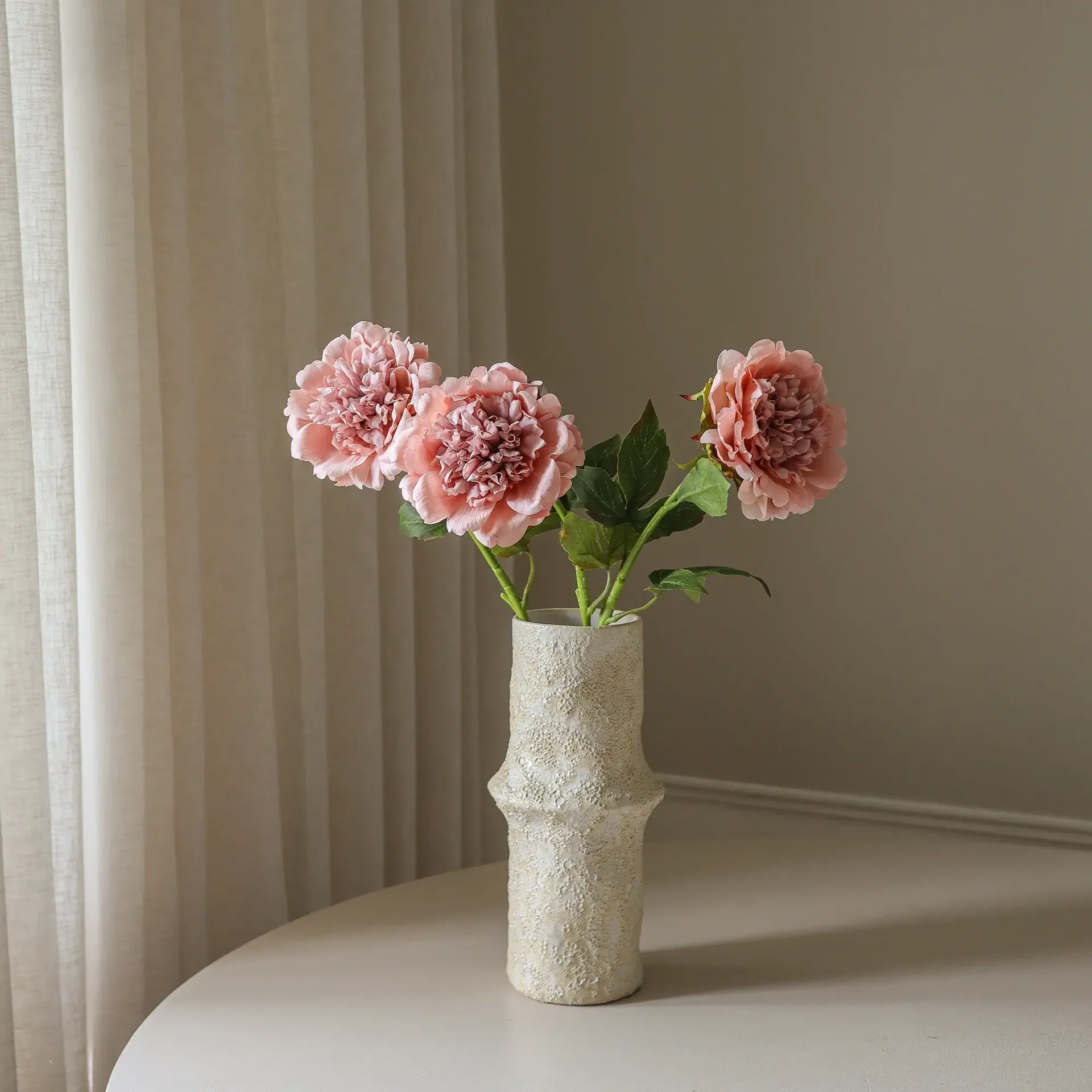 Sztuczny kwiat piwonii, Dusty pink, 56 cm, 1 szt. Botané