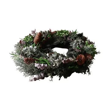 Wianek kwiatowy Botanical Forest Wreath - Hortensja–eukaliptus–gałązki iglaste–szyszki, Ø40 cm - Botané