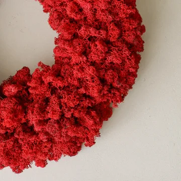 Wianek z mchu Moss Wreath - Red, Ø40 cm - Botané