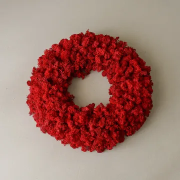 Wianek z mchu Moss Wreath - Red, Ø40 cm - Botané
