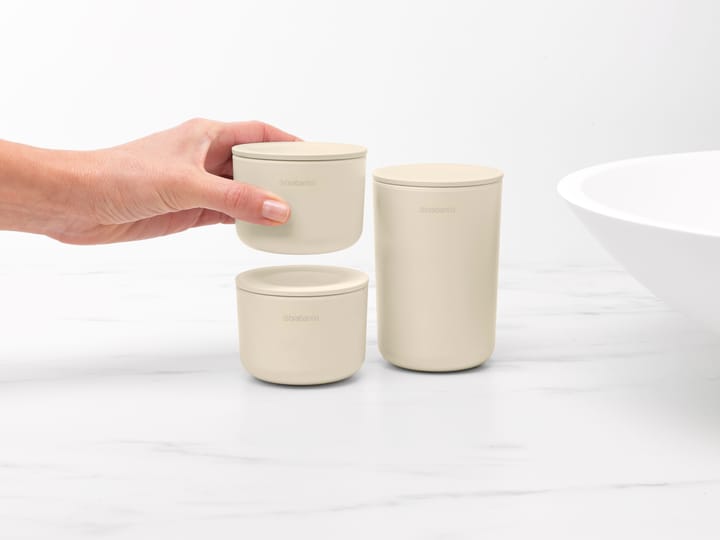 3-pak pudełek do przechowywania ReNew, Soft Beige Brabantia