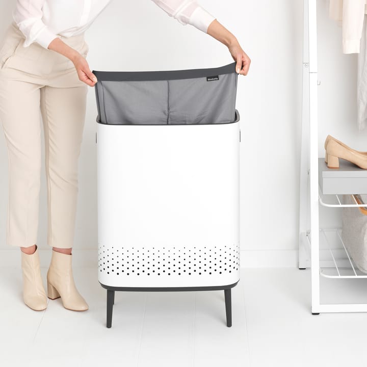 Bo kosz na pranie wysoki 2x45 L, Biały Brabantia