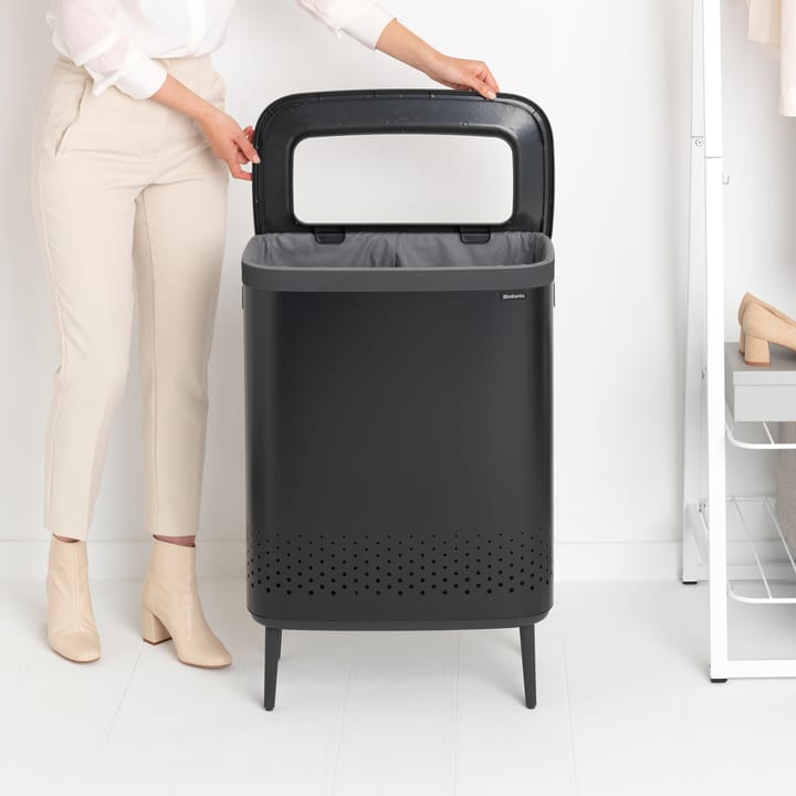 Bo kosz na pranie wysoki 2x45 L, Matowa czerń Brabantia